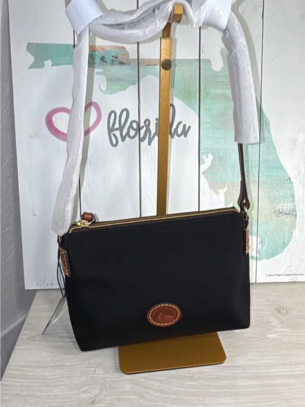 Dooney & Bourke Black Nylon zippered bag NWT